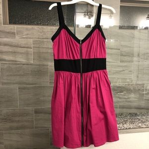 Pink and black zipped dress